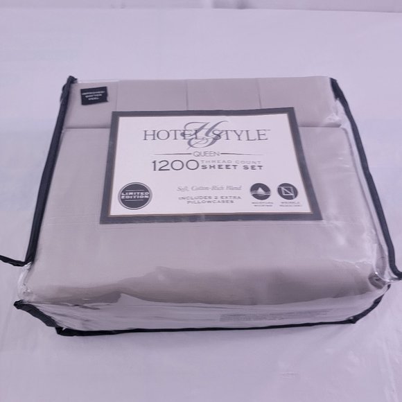 Hotel Style 1200 Thread Count Soft Cotton Sheet Set - Queen Size - Picture 4 of 13